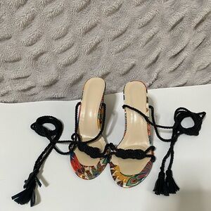 Paisley Rope Tie Heels